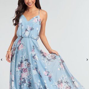 NWT Kleinfeld Floral-Print Blouson-Bodice Gown